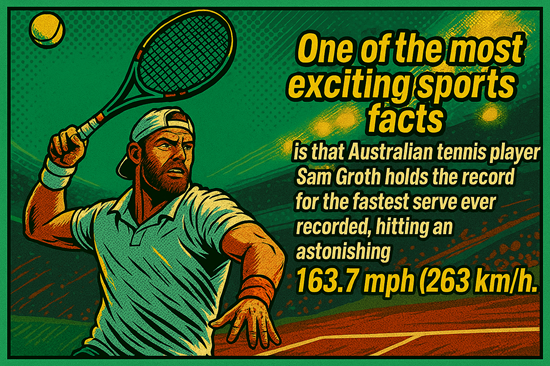 Fastest tennis serve – retro comic book style