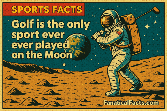 Golf on the moon – retro comic book style