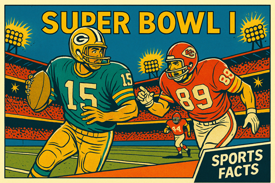 First Super Bowl – retro comic book style